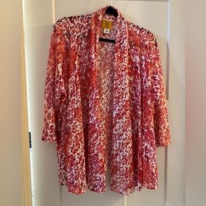 Multi-Pink Ruby Road 3X cardigan shrug